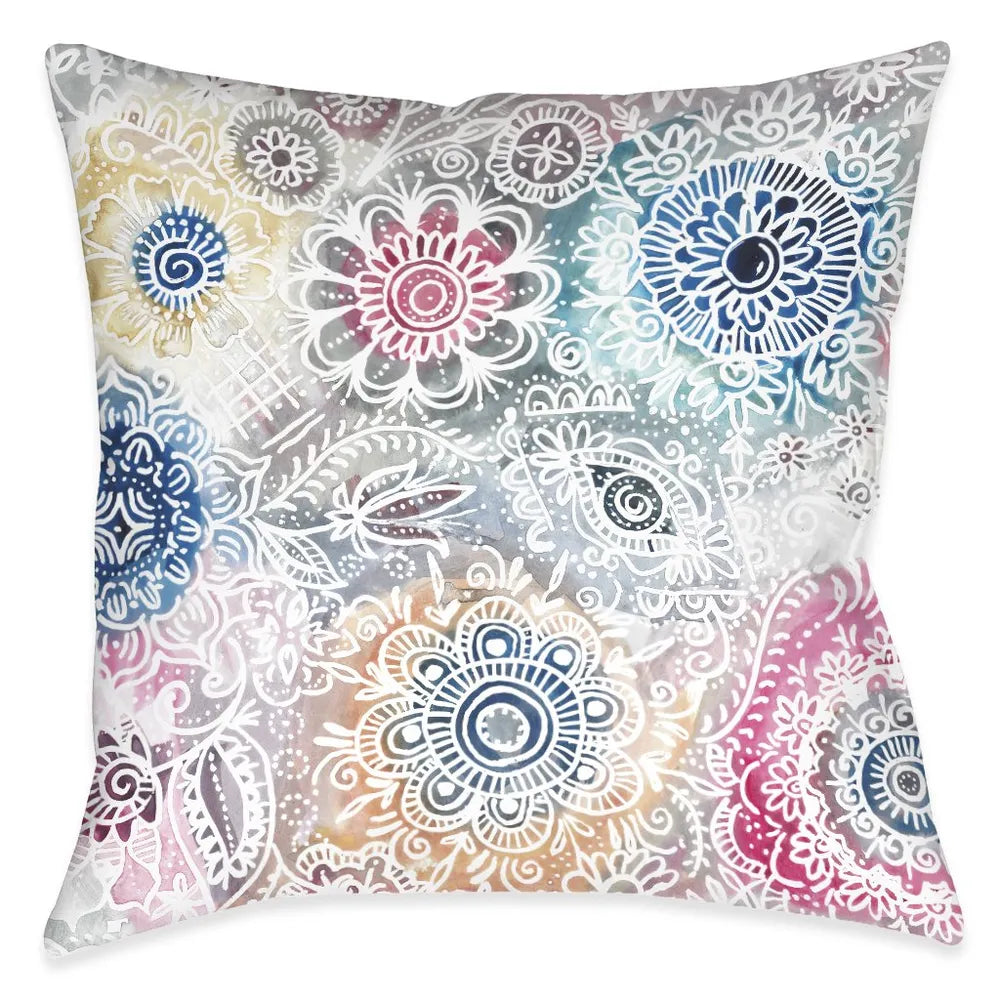 Floral Sketch Outdoor Decorative Pillow