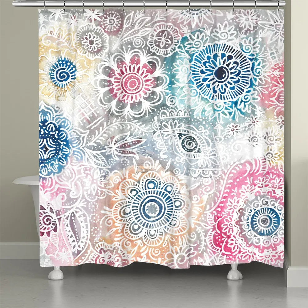 Laural Home 71-in L Fashion Sketchbook Graphic Print Polyester Shower  Curtain at