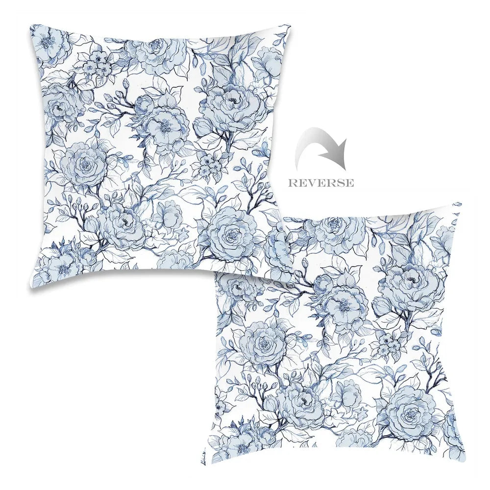 kathy ireland® HOME Floral Toile Outdoor Decorative Pillow