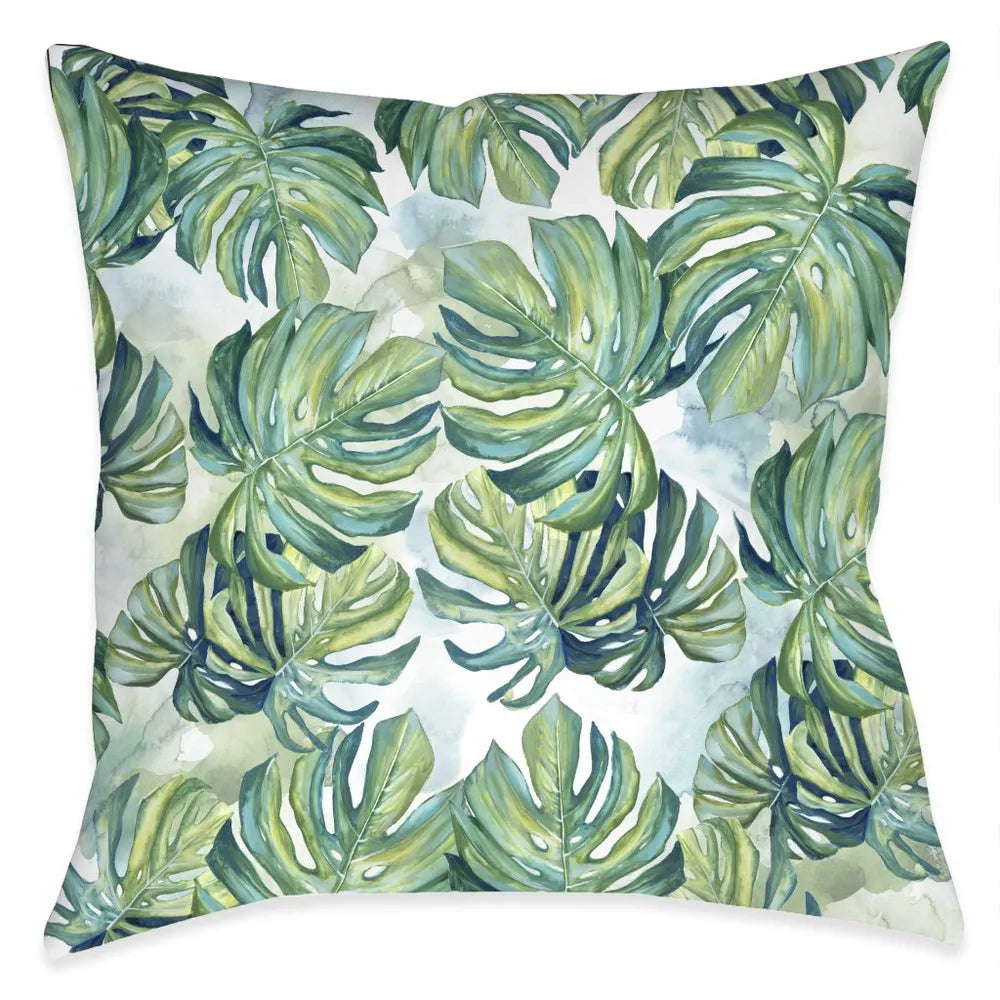 Flourishing Shades of Green Palms Indoor Decorative Pillow