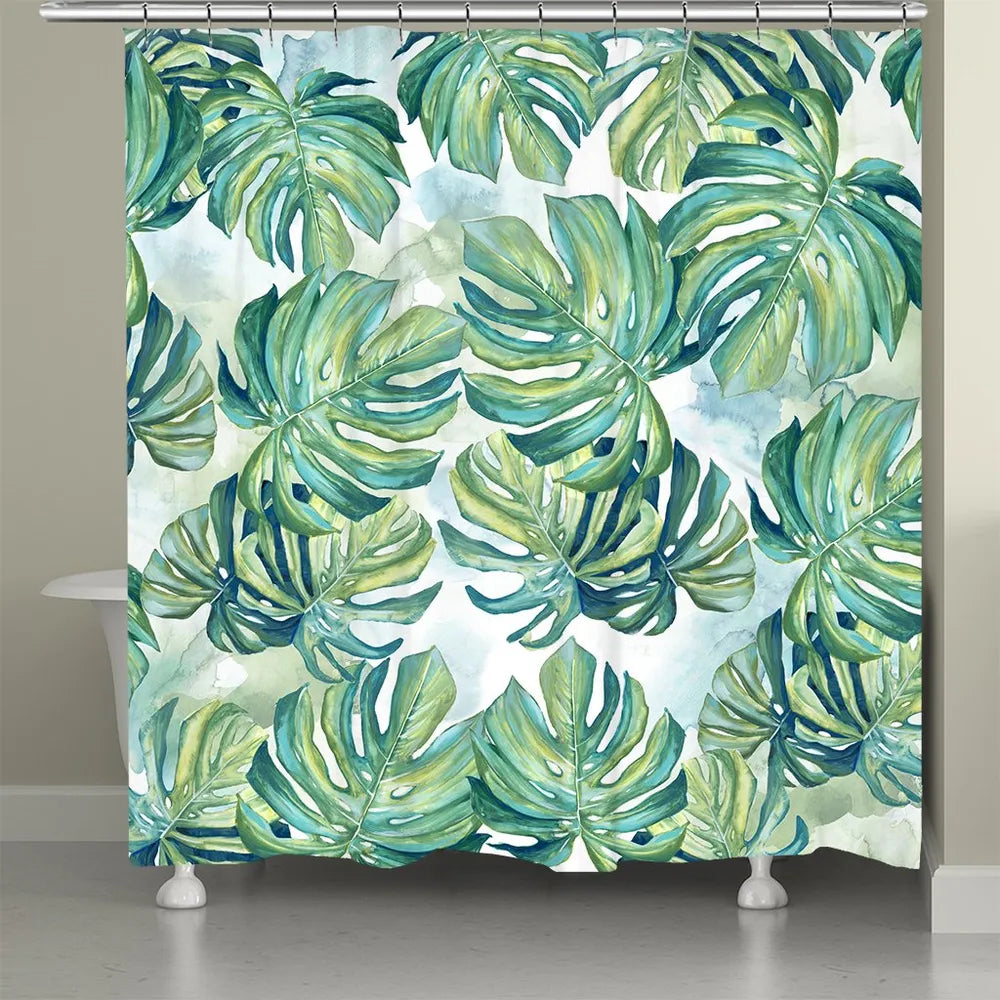 Flourishing Shades Of Green Palms Shower Curtain