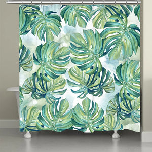 Flourishing Shades Of Green Palms Shower Curtain