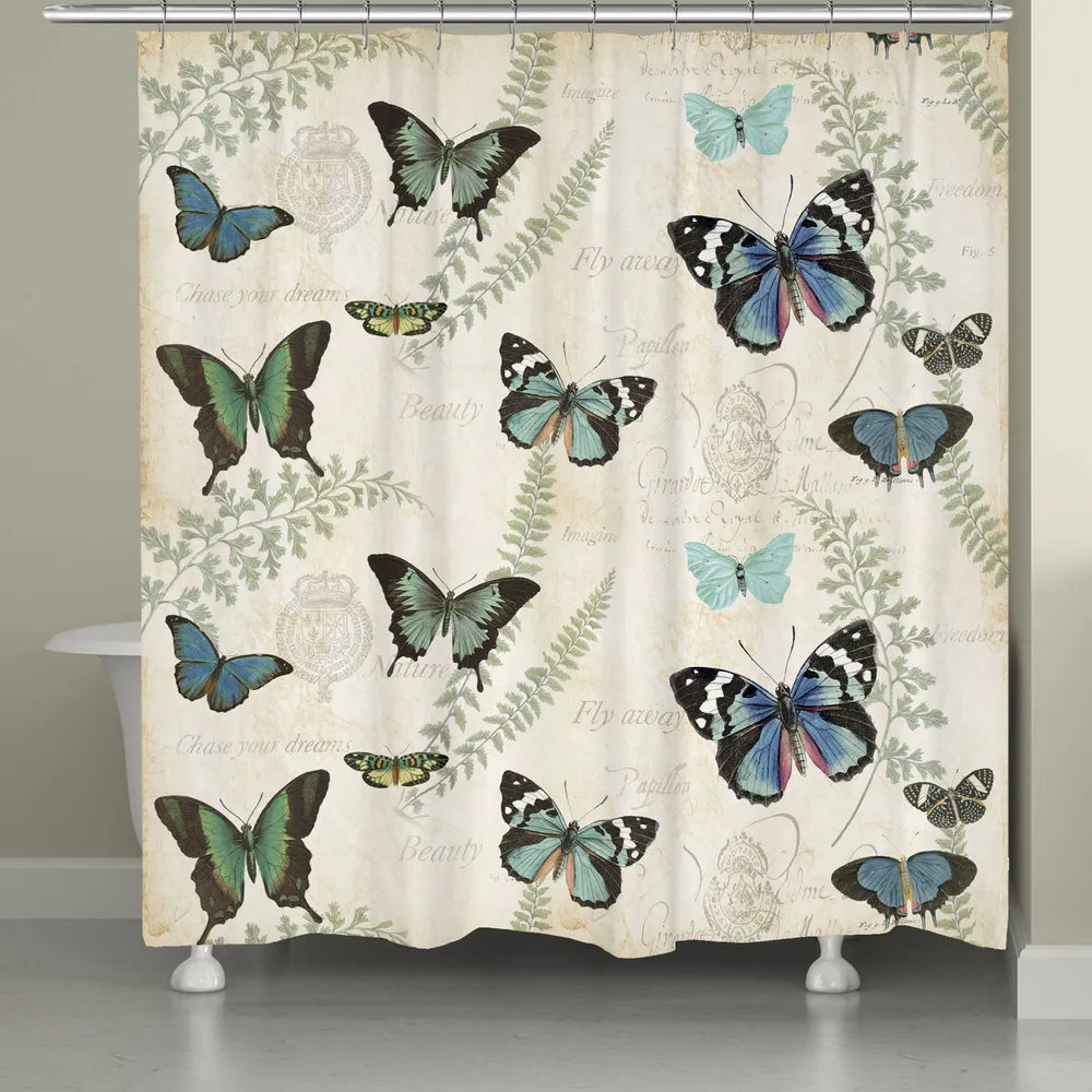 Flutters and Ferns Shower Curtain