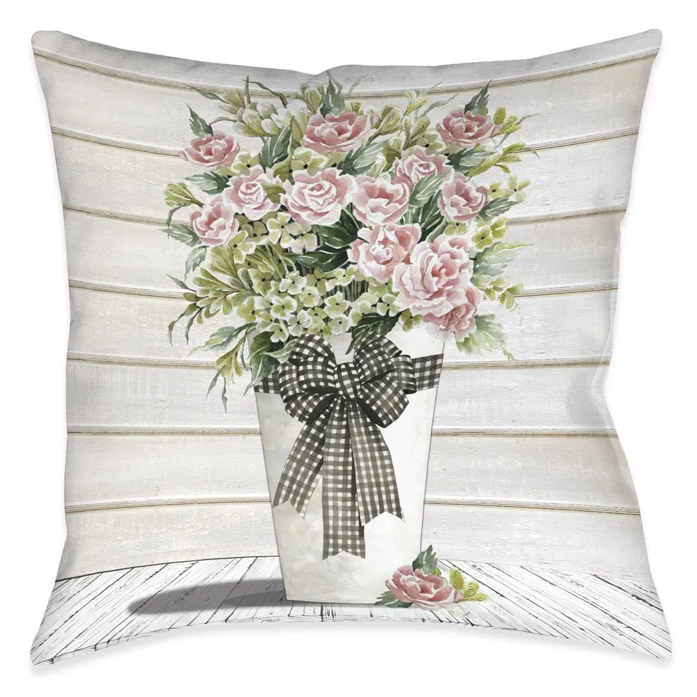 French Country Bouquet Outdoor Decorative Pillow