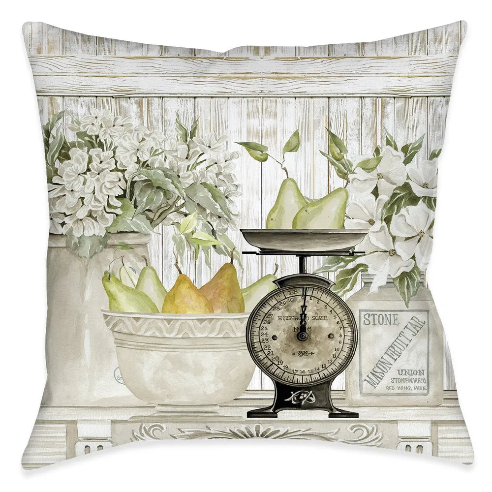 French Pears Outdoor Decorative Pillow