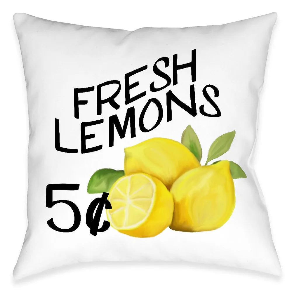 Fresh Lemons Outdoor Decorative Pillow