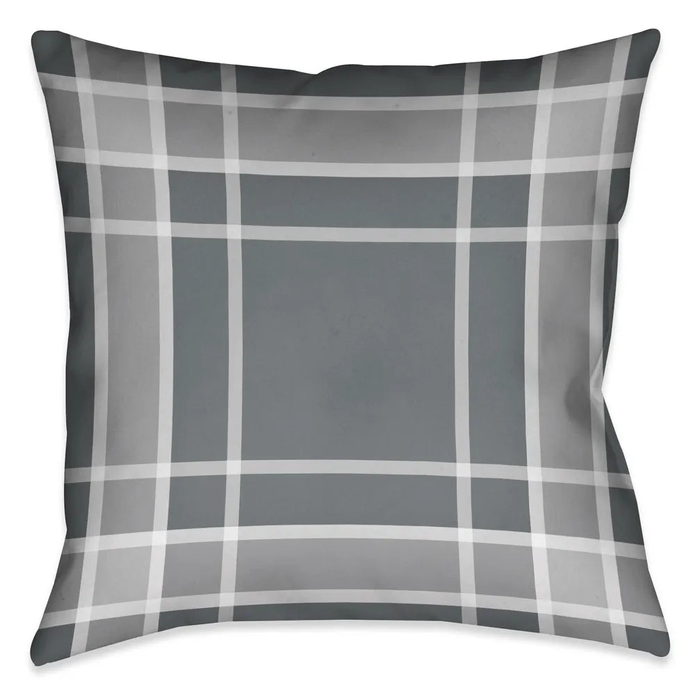 grey plaid pillow