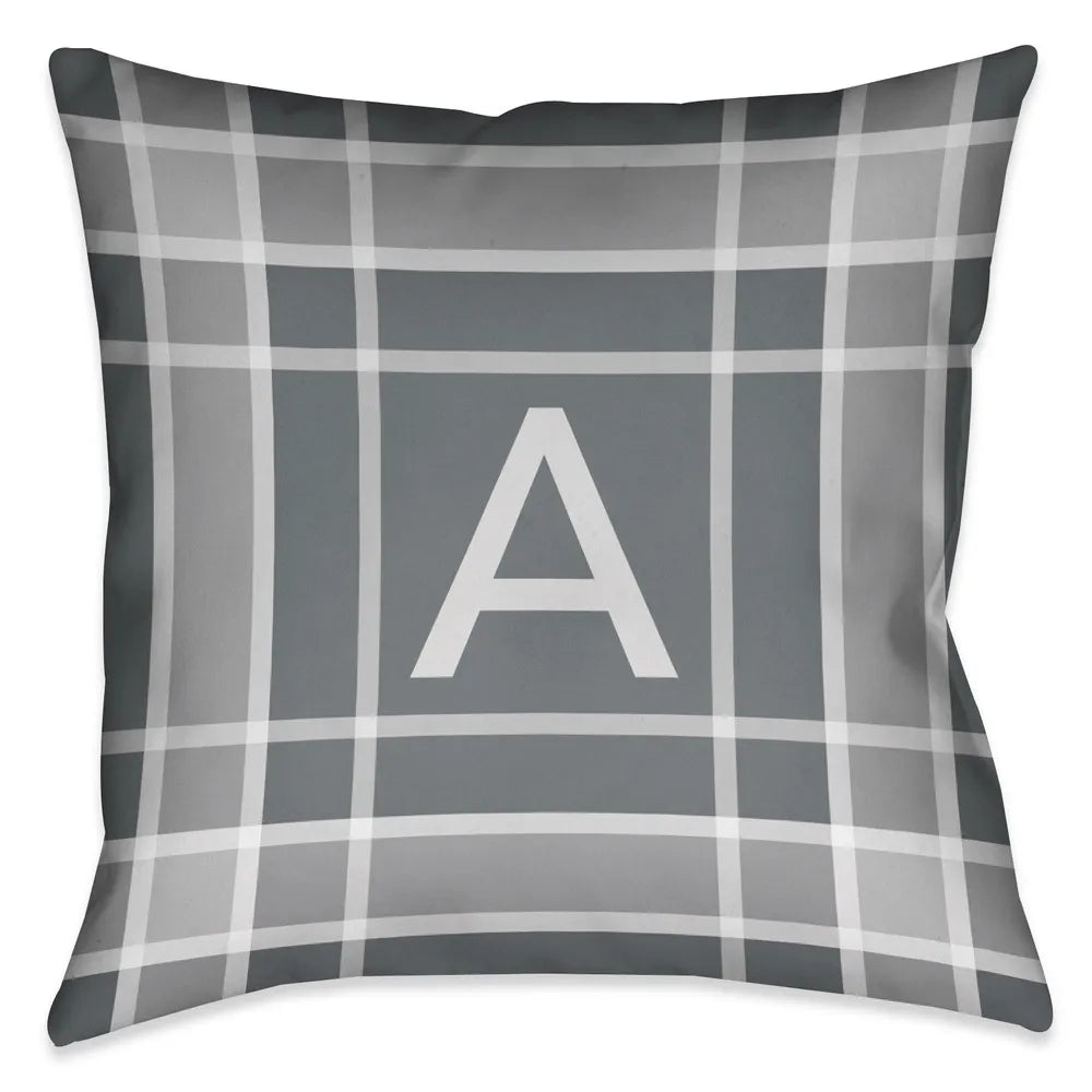 grey plaid pillow