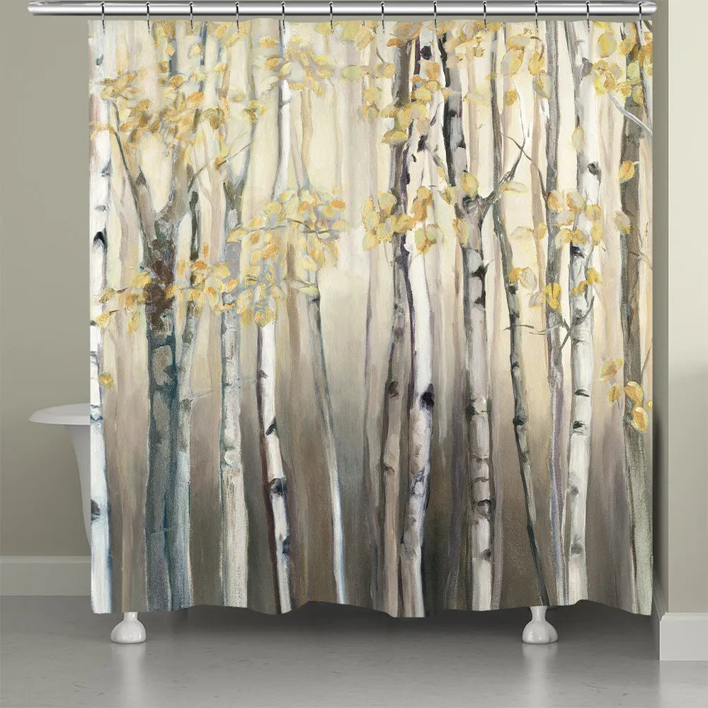 Golden Birch Shower Curtain