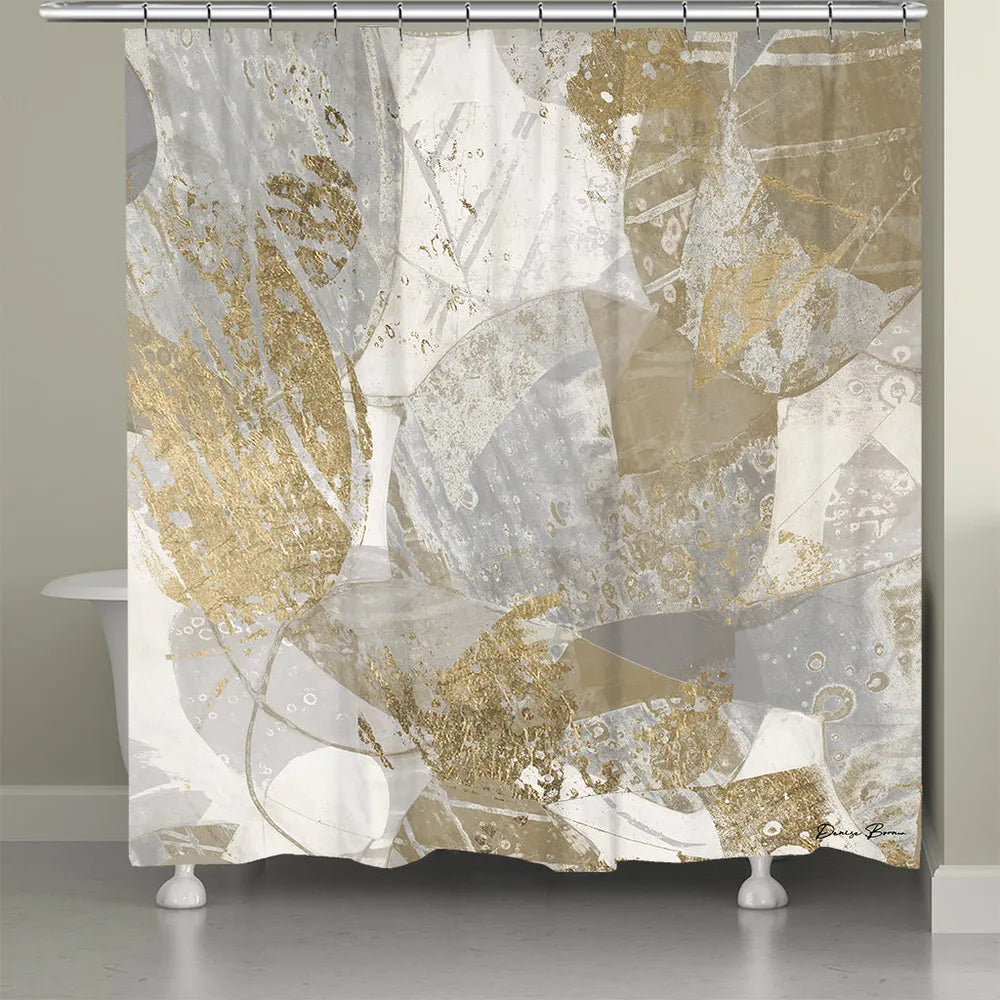 Golden Geometrics Shower Curtain