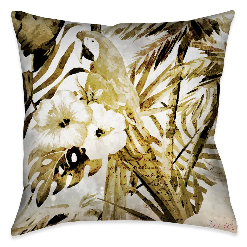 Golden Macaw Outdoor Decorative Pillow