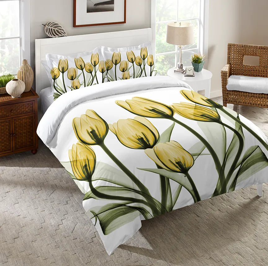 Golden X-Ray Tulips Comforter 