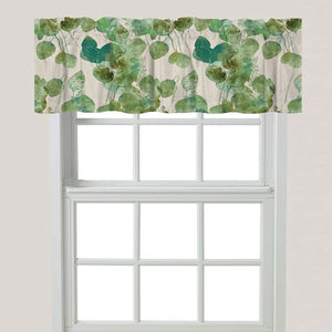Green Watercolor Eucalyptus Window Valance