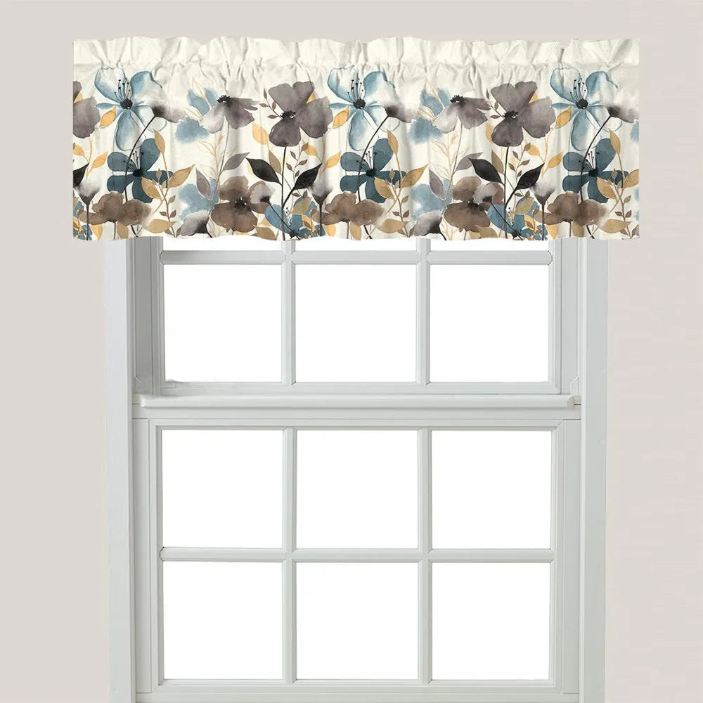 Greige Florals Window Valance