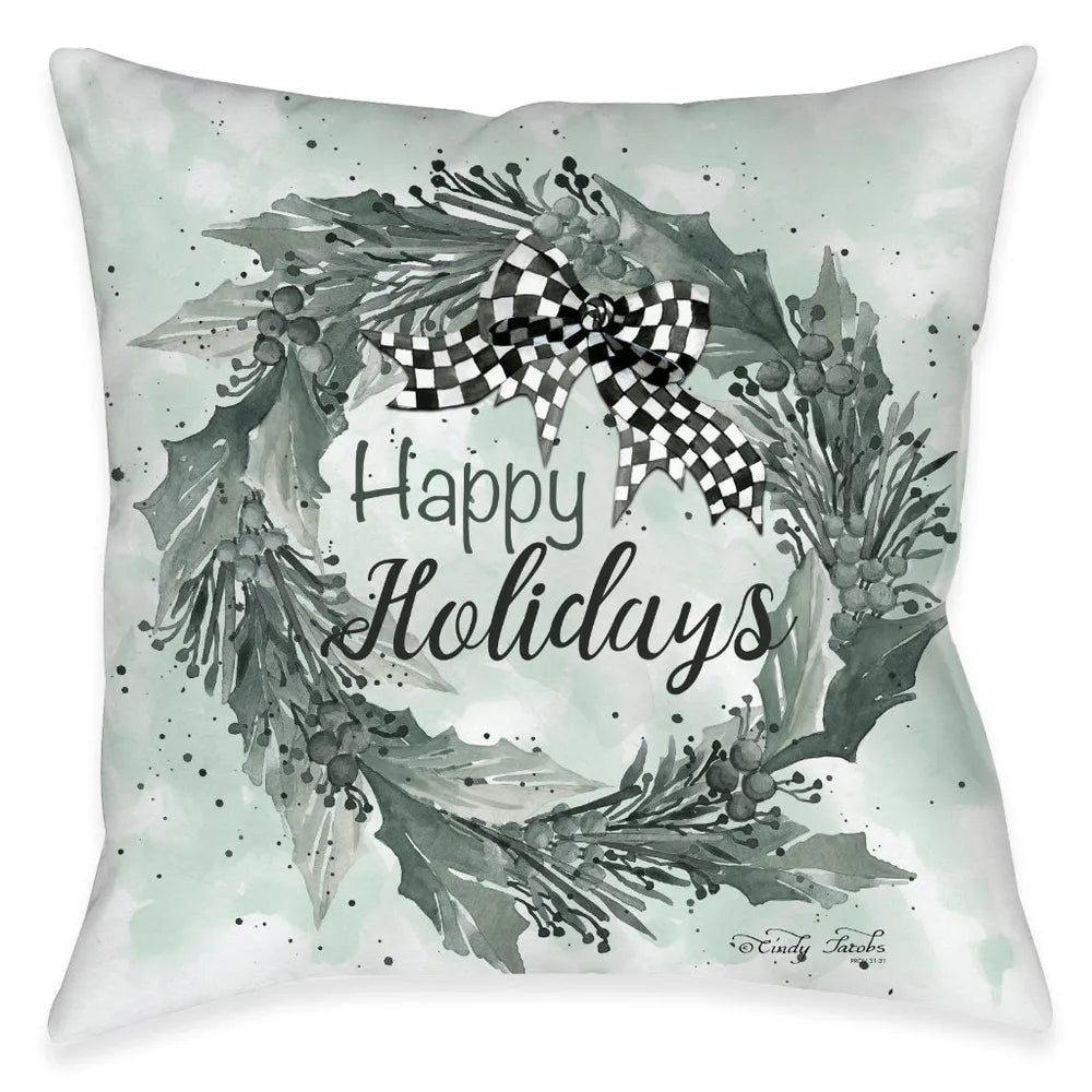 Happy Holidays Indoor Decorative Pillow