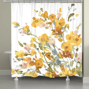 Happy Yellow Shower Curtain