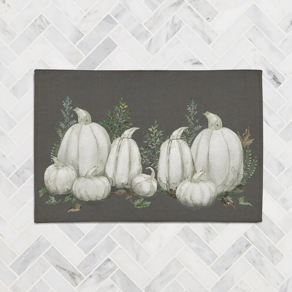 Heirloom Harvest Pumpkin Gray Chenille Accent Rug