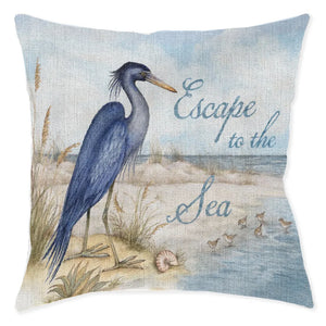 Heron Escape Indoor Woven Decorative Pillow
