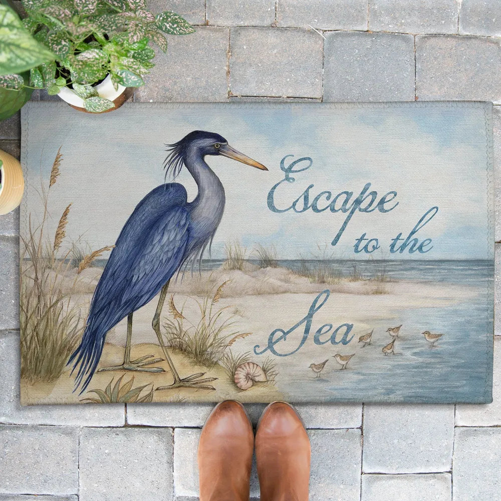 Heron Escape Outdoor Door Mat