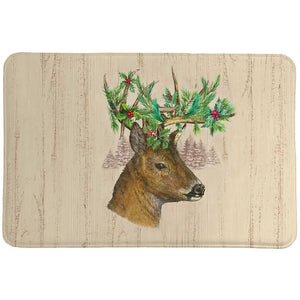 Holiday Deer Memory Foam Rug