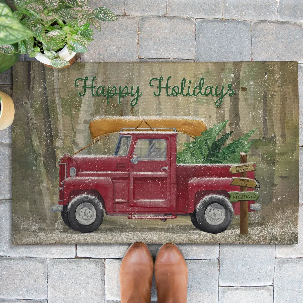 Holiday Birch Drifter Outdoor Door Mat
