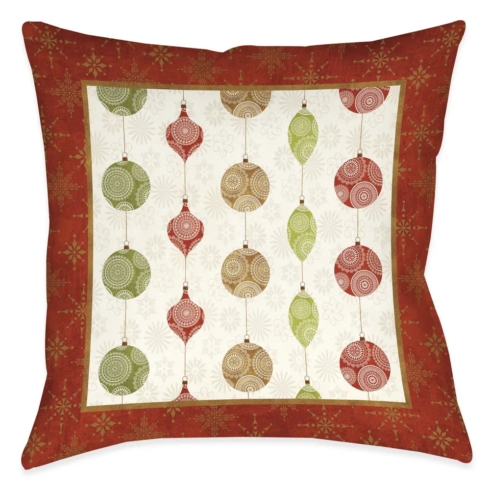 Holiday Ornaments Indoor Decorative Pillow