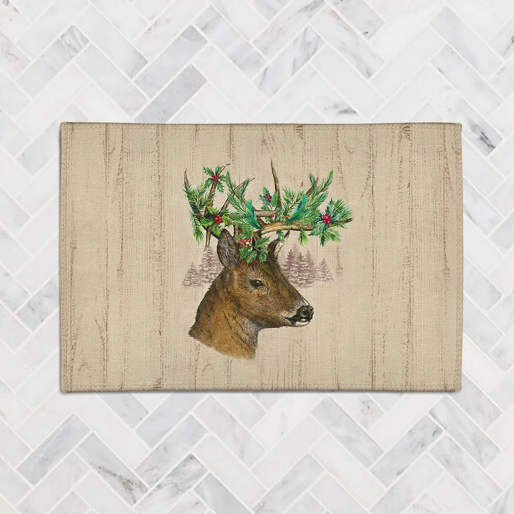 Holiday Deer Chenille Accent Rug