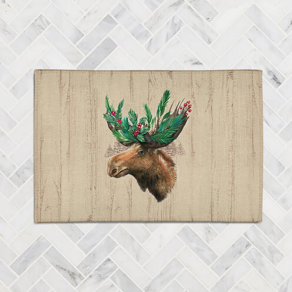 Holiday Moose Chenille Accent Rug