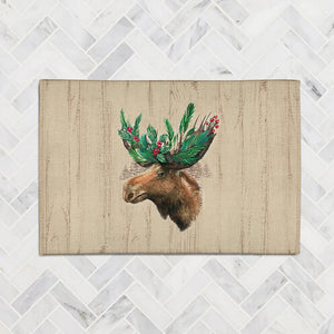 Holiday Moose Chenille Accent Rug