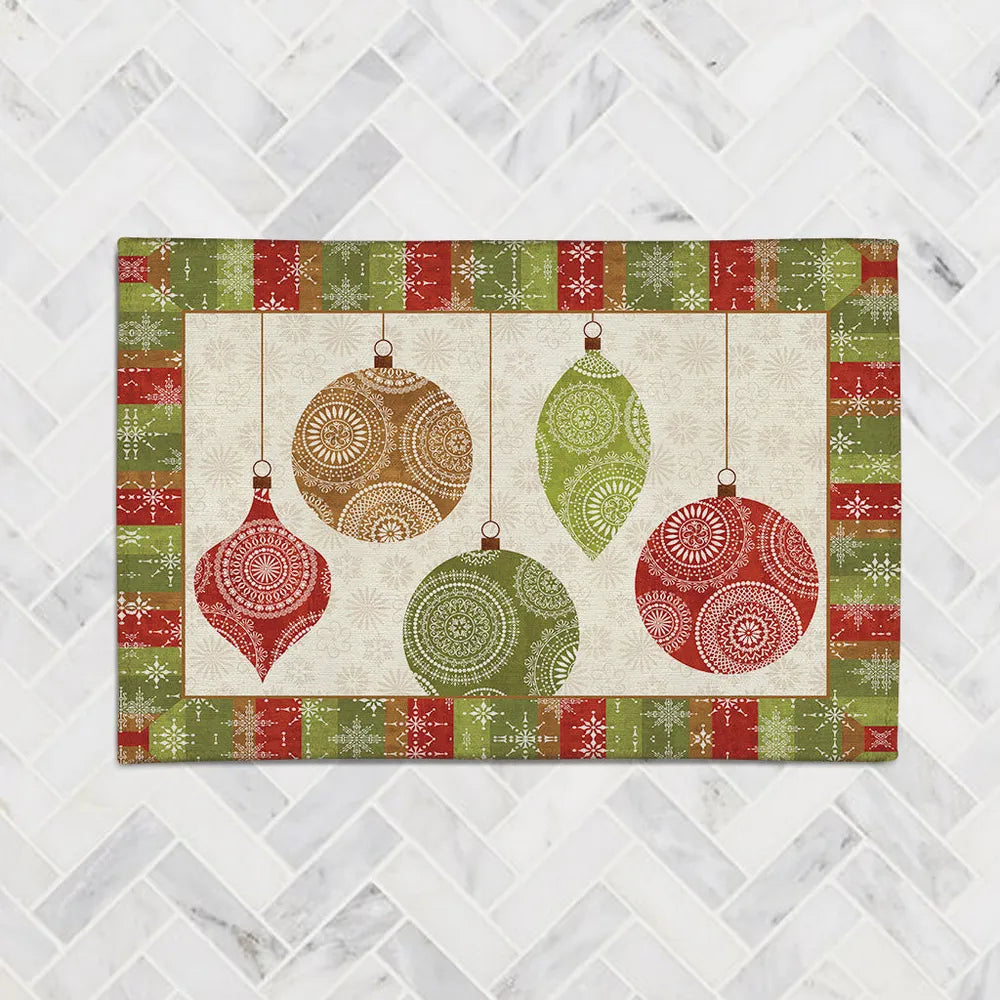 Holiday Ornaments Chenille Accent Rug