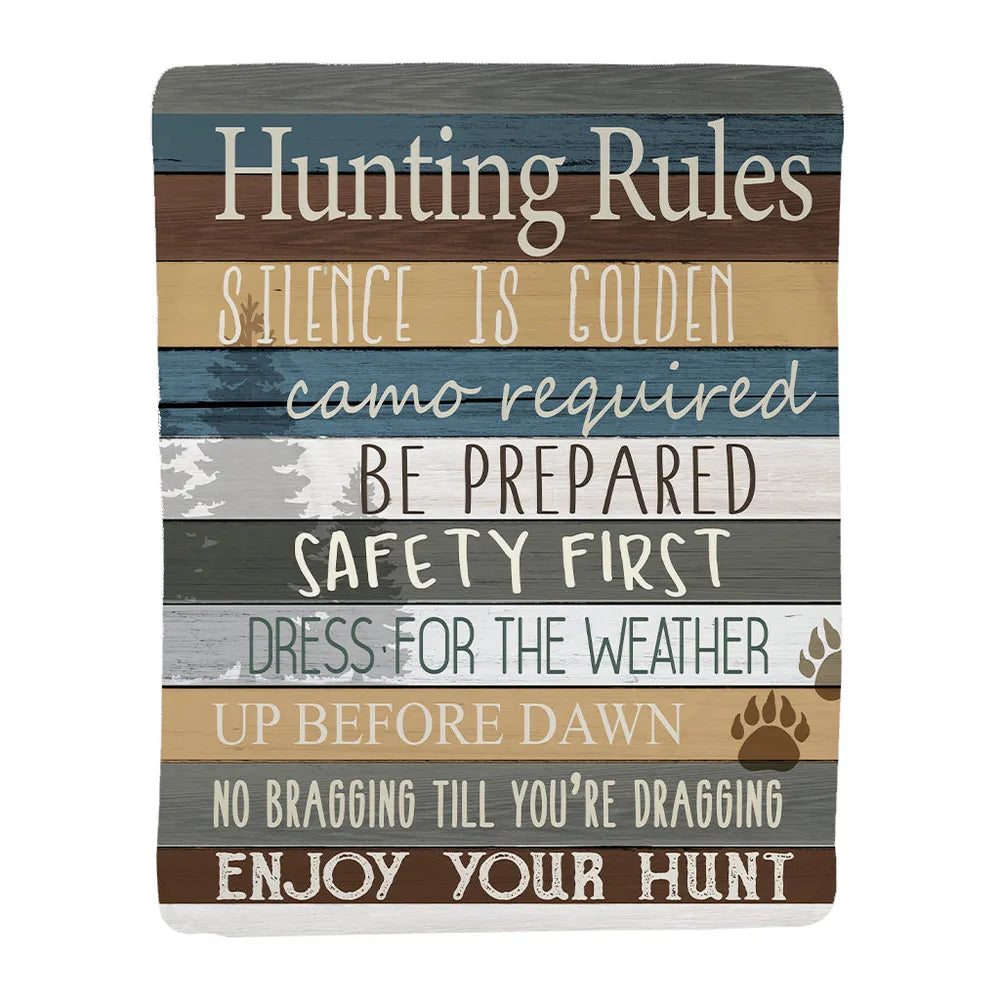 Hunting Rules Sherpa Throw Blanket