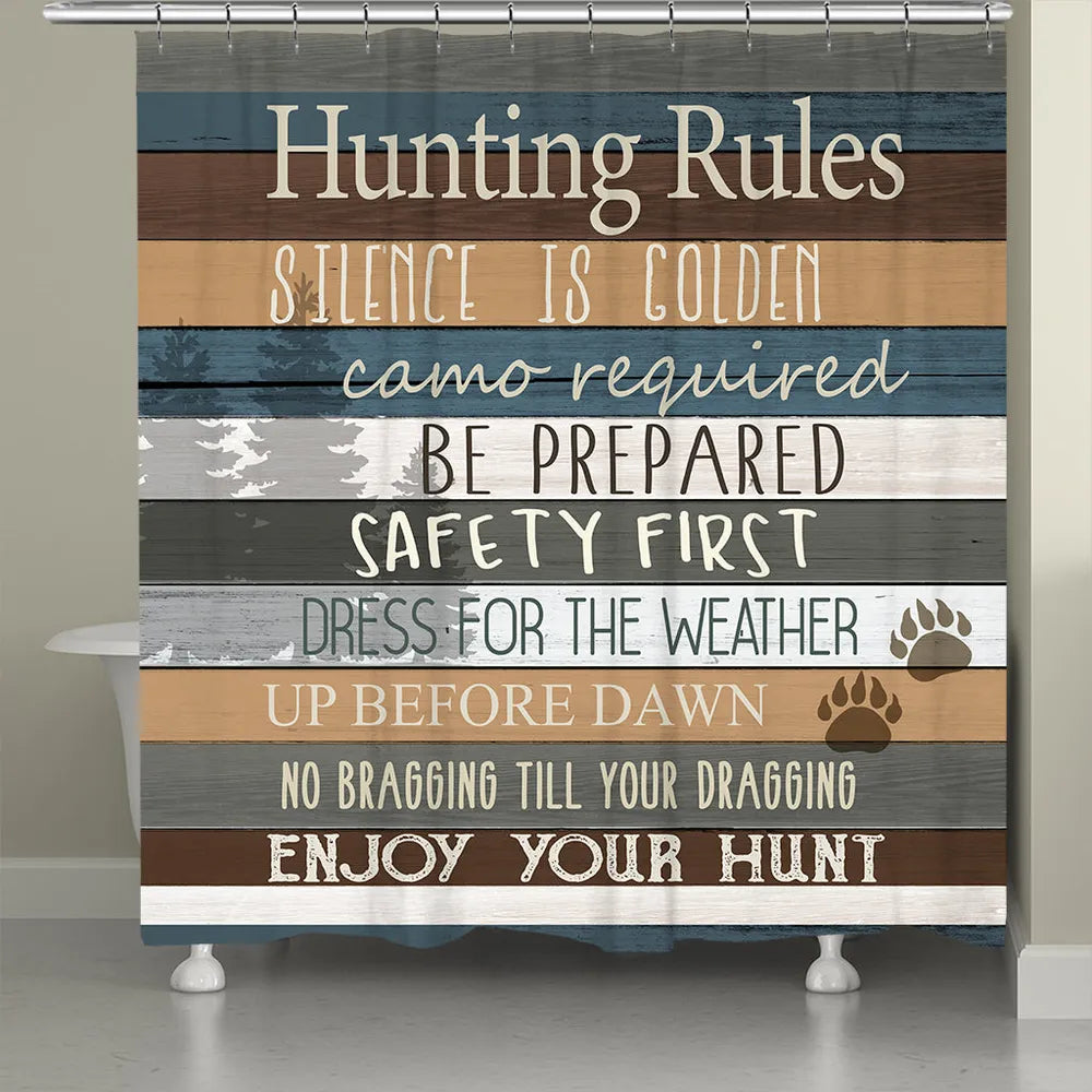 Hunting Rules Shower Curtain