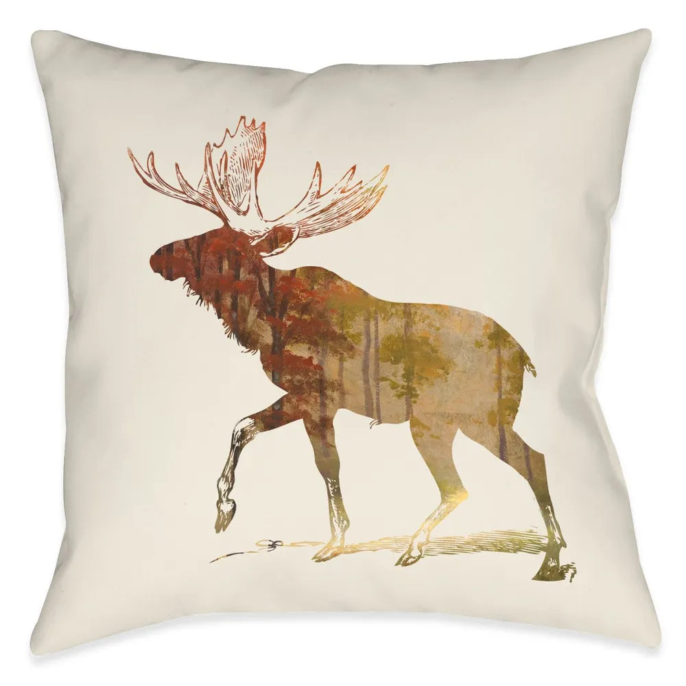 In The Wild Moose Outdoor Decorative Pillow