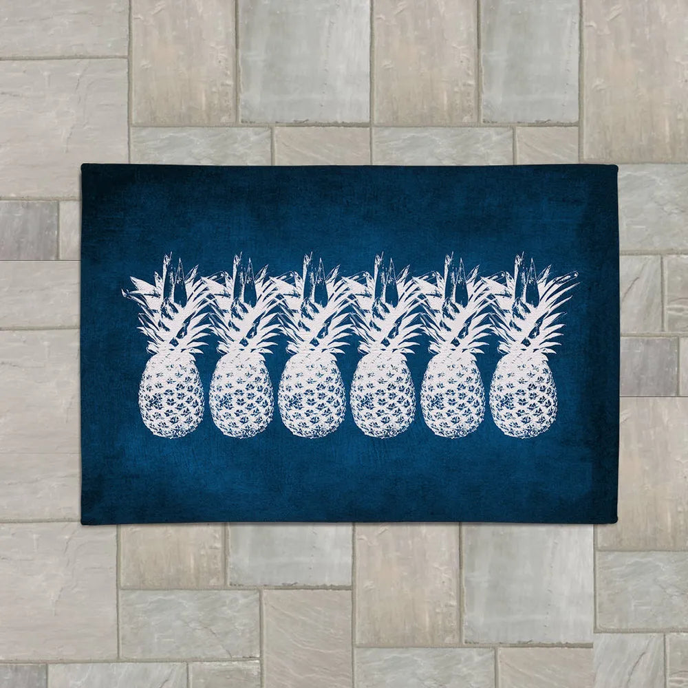 Indigo Pineapples Outdoor Area Rug
