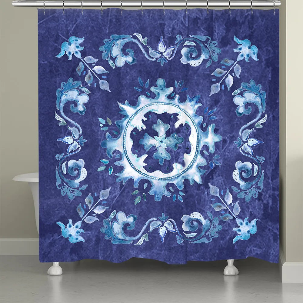 Indigo Tile Shower Curtain