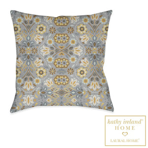 kathy ireland® HOME Indochine Gray Outdoor Decorative Pillow