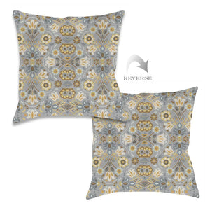 kathy ireland® HOME Indochine Gray Outdoor Decorative Pillow