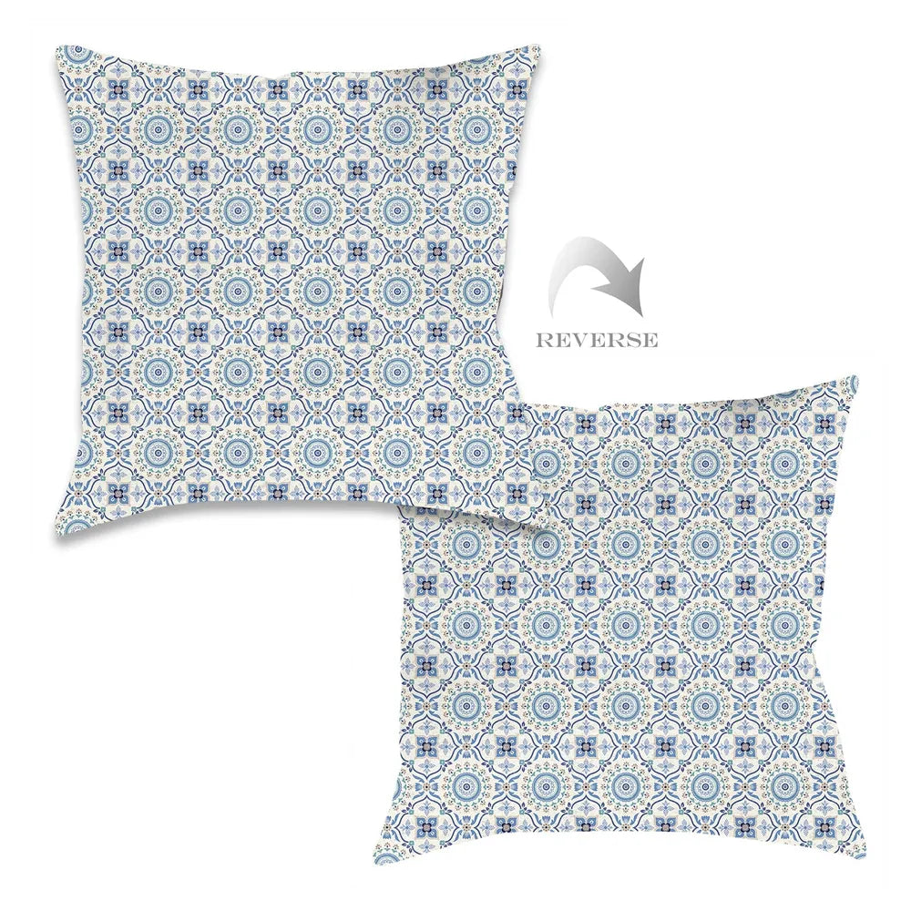 Indochine Mosaic Blue Indoor Decorative Pillow