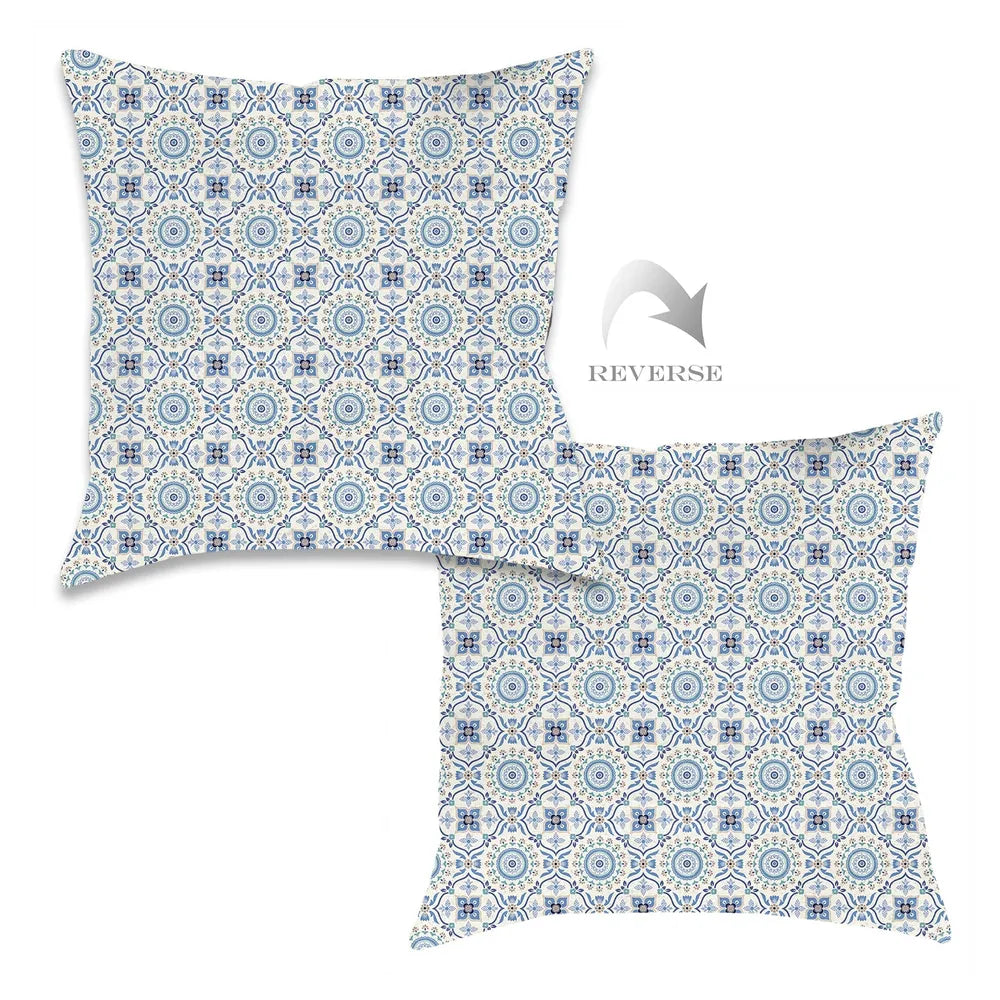 kathy ireland® HOME Indochine Mosaic Blue Indoor Decorative Pillow