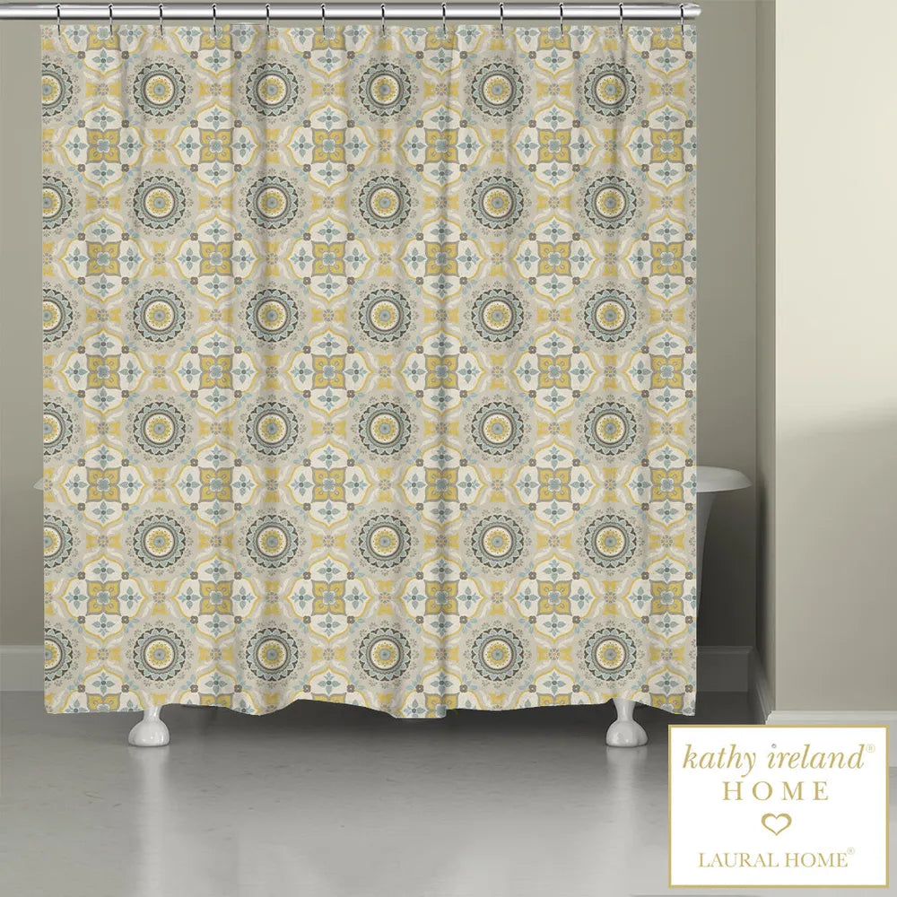kathy ireland® HOME Indochine Mosaic Shower Curtain
