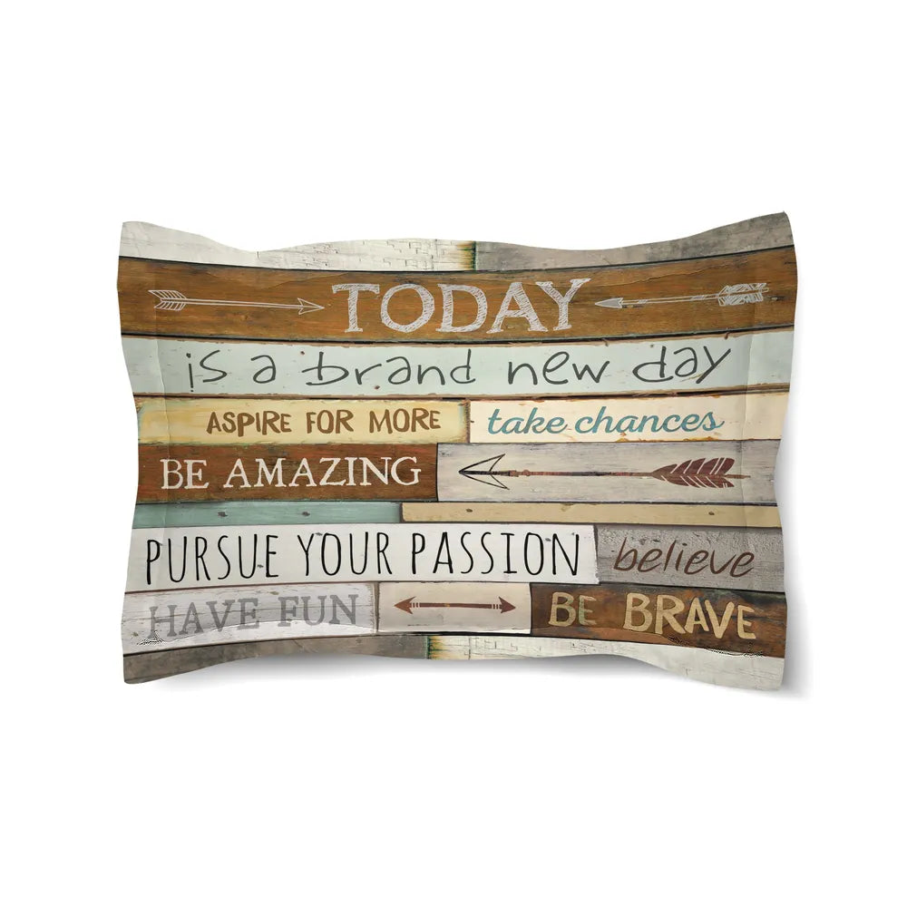 Inspiring Mantra Duvet Sham