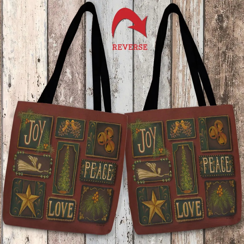 Joy Peace Love Tote Bag
