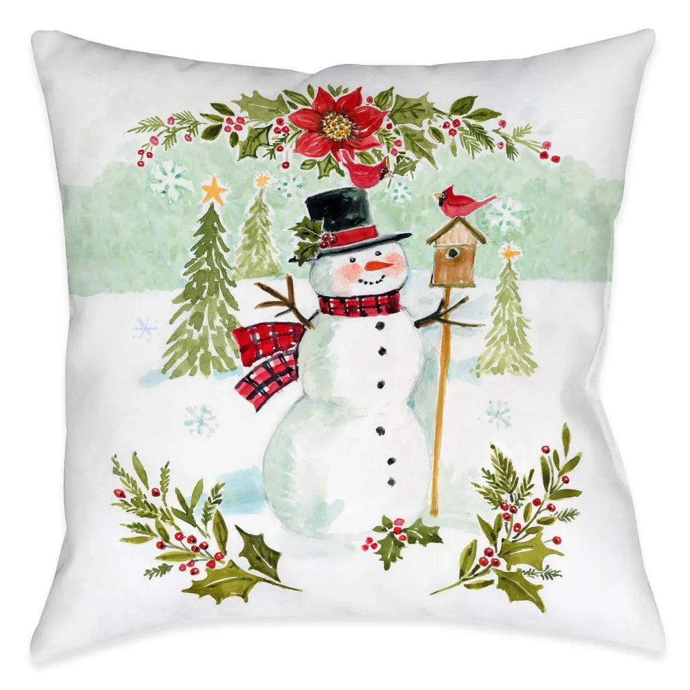 Joy of Christmas Snowman Indoor Decorative Pillow