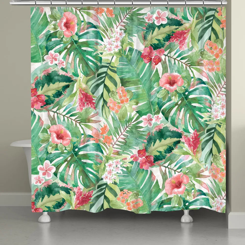 Urban Outfitters SAKIA POMEROY Shower hot Curtain Tropical Plant Leaves Jungle RARE