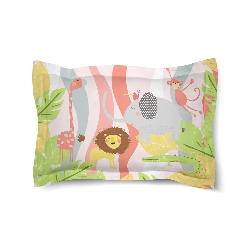 Jungle Pals Pink Comforter Sham