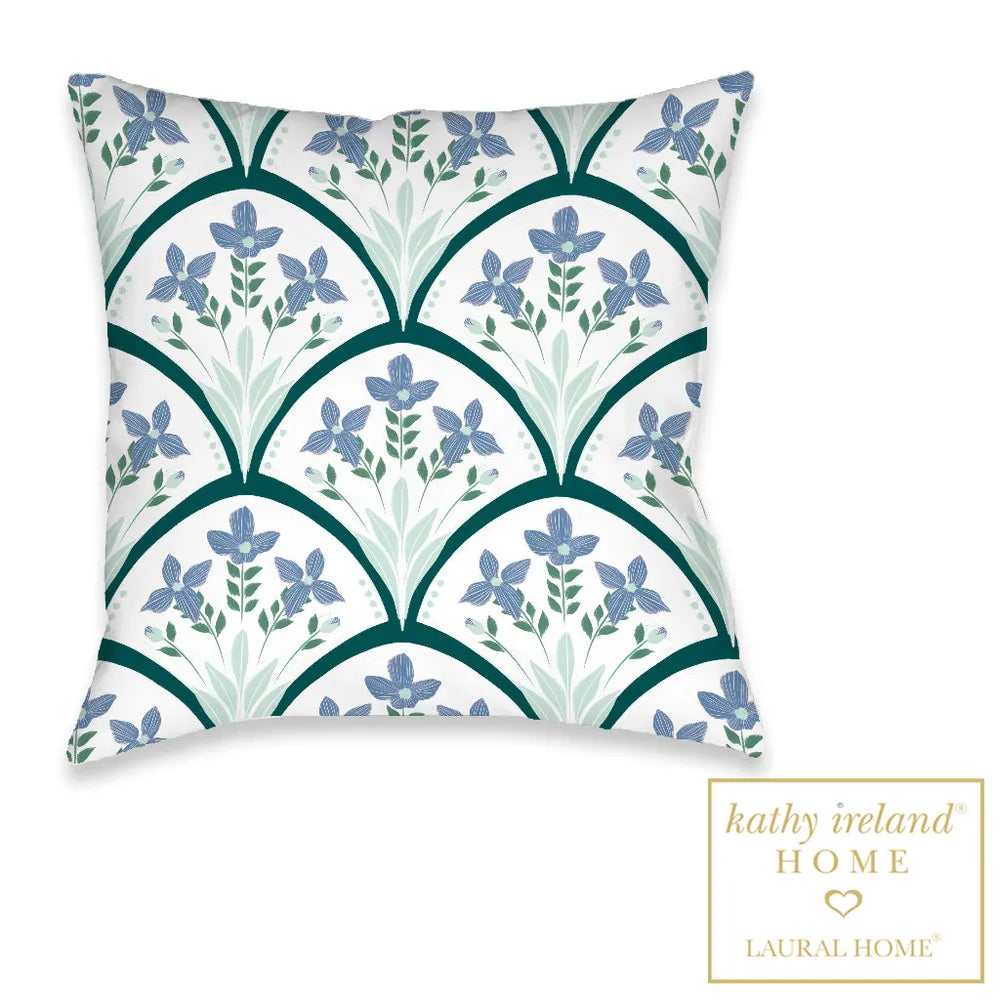 kathy ireland® HOME Delicate Floral Arches Outdoor Decorative Pillow