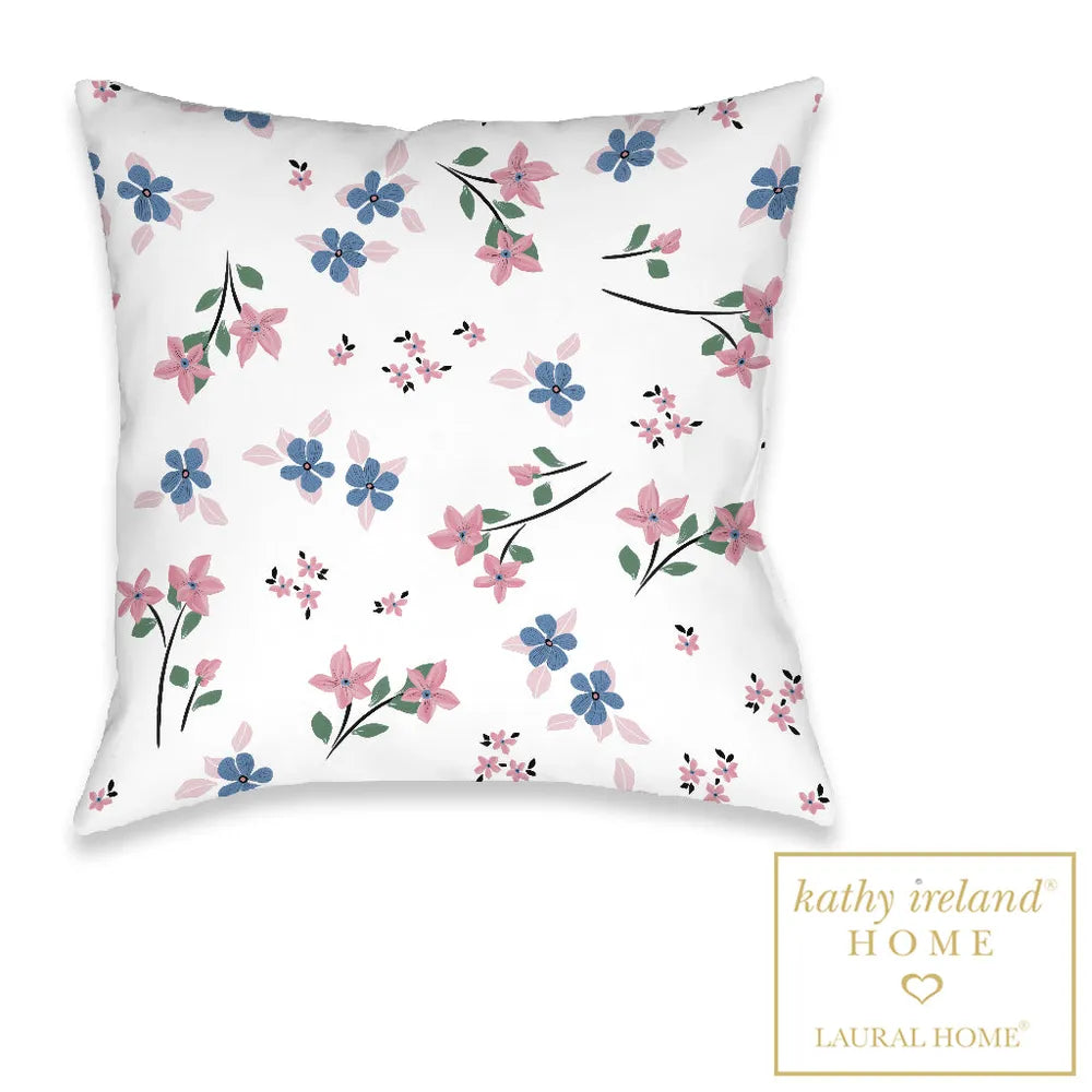 kathy ireland® HOME Delicate Floral Array Outdoor Decorative Pillow