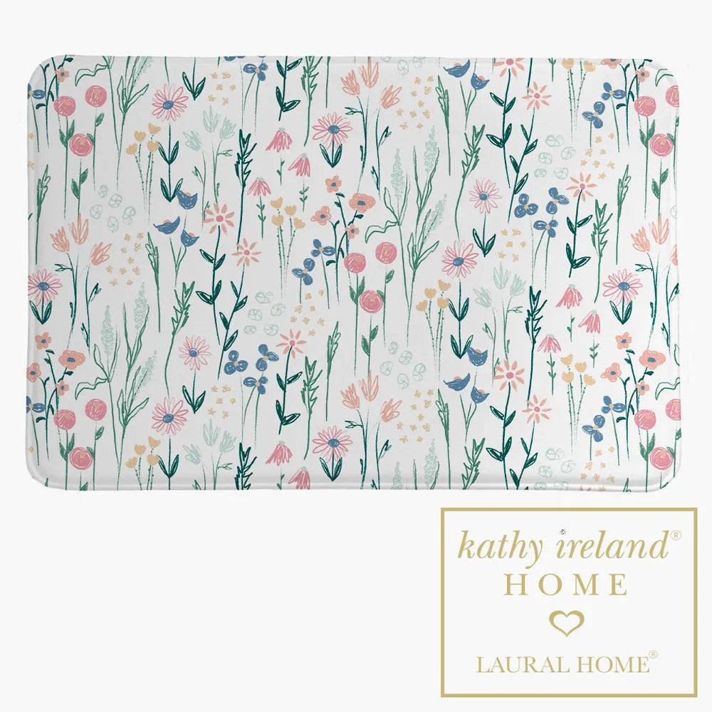 kathy ireland® HOME Delicate Floral Boho Memory Foam Rug