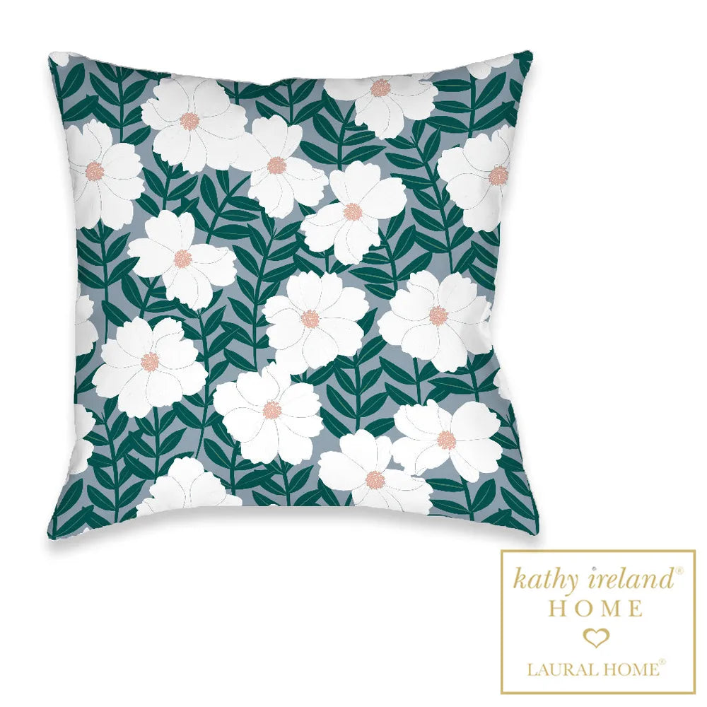 kathy ireland® HOME Delicate Floral Magnolia Outdoor Decorative Pillow