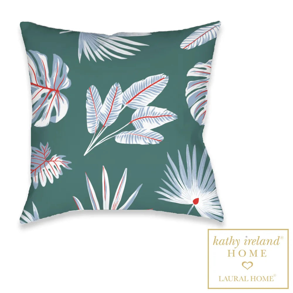 kathy ireland® HOME Palm Court Fan Outdoor Decorative Pillow